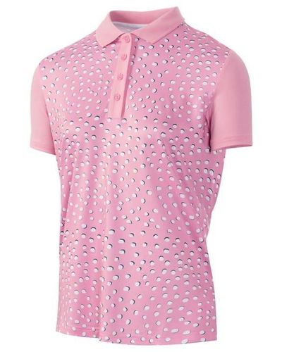Island Green Golf Printed Polo Shirt Ladies - Pink
