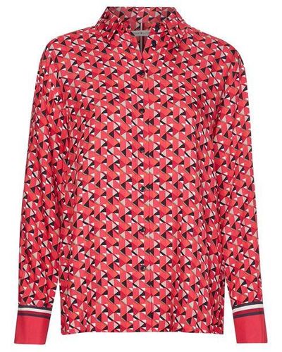 Tommy Hilfiger Geometric Blouse - Red