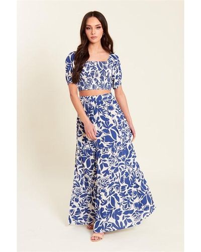 Be You Maxi Printed Skirt - Blue
