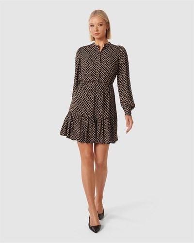 Forever New Shiri Belted Dress - Brown