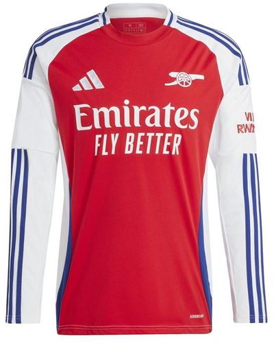 adidas Arsenal Home Long Sleeve Shirt 2024 2025 Adults - Red