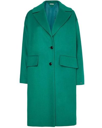 Tommy Hilfiger Wool Blend Sb Relaxed Coat - Green
