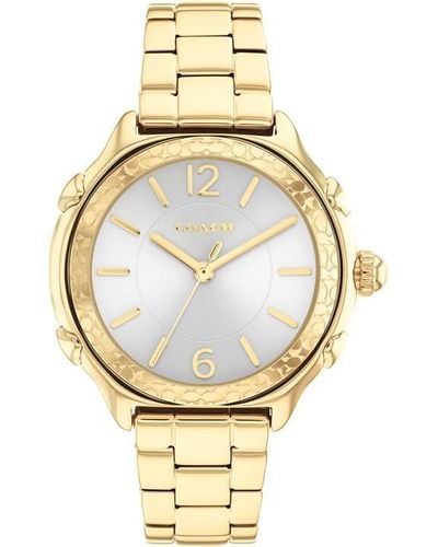 COACH Plated Stainless Steel Fashion Analogue Watch - Metallic