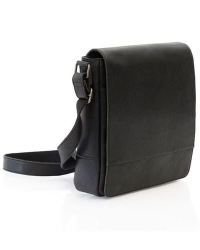 Primehide Rica Small Leather Messenger Bag - Black