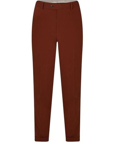 Patrick Grant Studio Berkley Tailo Fit Rust Seersucker Suit Trousers - Brown