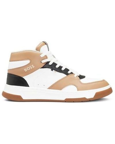 BOSS Baltimore High Top Trainers - Natural