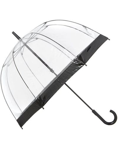 Fulton Birdcage Umbrella With Plain Border - Black