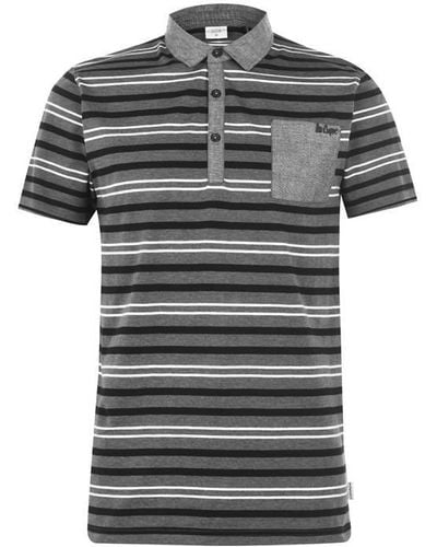 Lee Cooper Double Stripe Polo Shirt - Black
