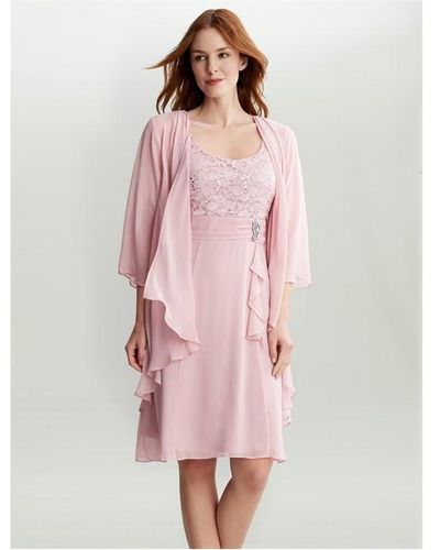 Gina Bacconi Aribelle Short Empire Waist Jacket Dress - Pink