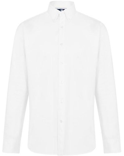 Haines and Bonner Benjamin Tailored Fit Button Down Oxford Shirt - White