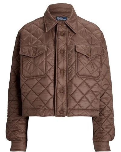 Polo Ralph Lauren Cropped Quilted Jacket - Brown