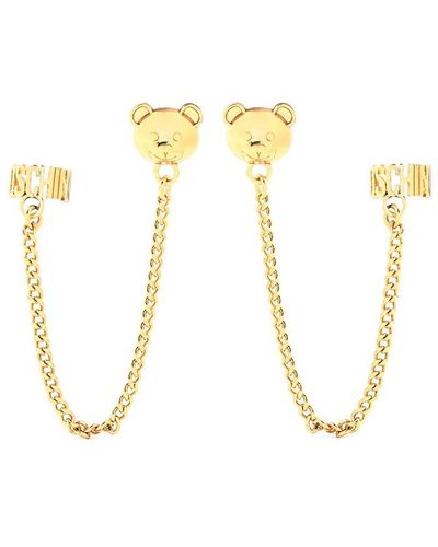 Moschino Teddy Drop Earrings in Metallic