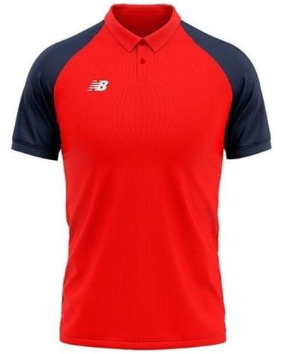 New Balance S Polo Shirt High Rise Red/navy L