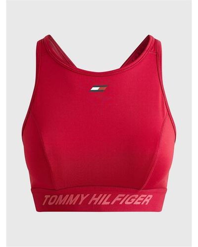 Tommy Sport Intensity High Neck Core Bra - Red