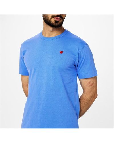COMME DES GARÇONS PLAY Small Peeping Heart Patch T-shirt - Blue