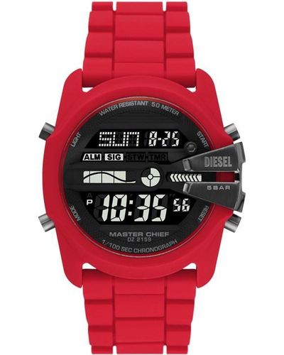 DIESEL Digital Quartz Watch - Red