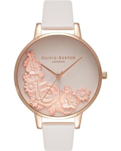 Olivia Burton Dials Stainless Steel Fashion Analogue Quartz Watch - Pink