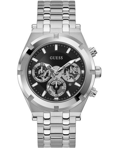 Guess Stainless Steel Fashion Analogue Quartz Watch - Metallic