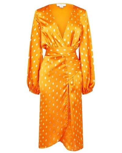 Never Fully Dressed Fleck Vienna Wrap Dress - Orange