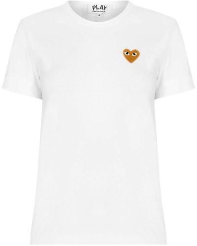 COMME DES GARÇONS PLAY Gold Heart T-shirt - White