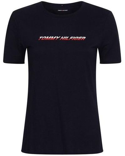 Tommy Sport Cut Graphic Crewneck T-shirt - Blue