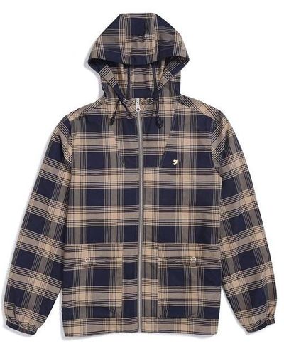 Farah Wren Chk Parka Sn99 - Blue