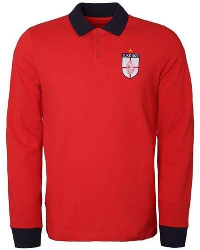 Luke 1977 Bobbys Dream Long Sleeve Polo Shirt - Red