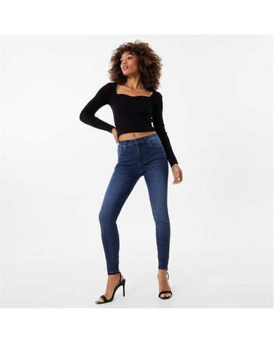 Jack Wills Aimie Mid Rise Skinny Jeans - Blue