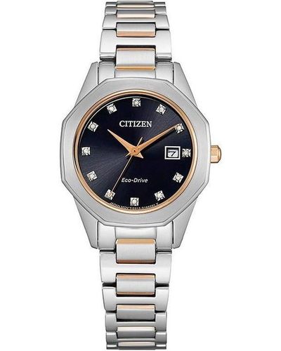 Citizen Diamond Stainless Steel Classic Watch - Metallic