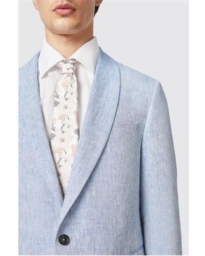 Twisted Tailor Clairmont Skinny Fit Linen Suit Jacket - Blue