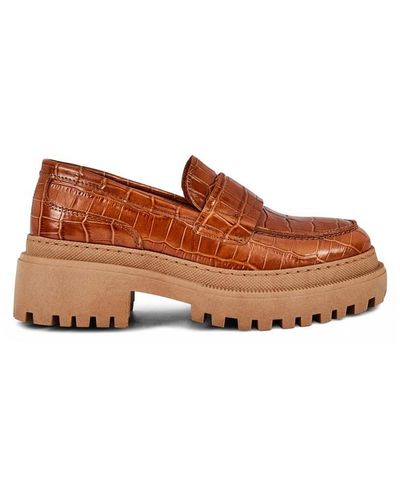 Shoe The Bear Iona Print Loafers - Brown