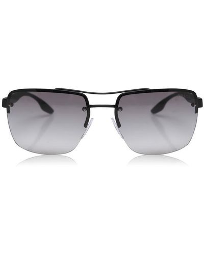 Prada Linea Rossa Rubber 0ps 60us Square Sunglasses - Grey