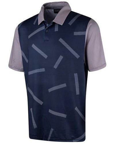 Island Green Golf Abstract Print Polo Shirt - Blue
