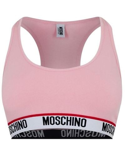 Moschino Tape Triangle Bra - Pink