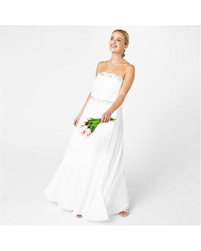 Biba Pleated Wedding Dress - White