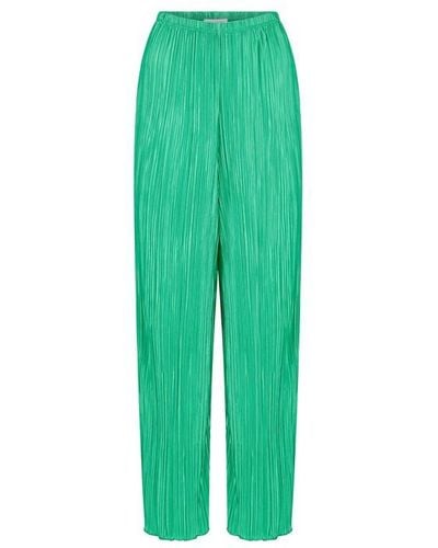 GOOD AMERICAN Always Fits Plisse Trousers - Green