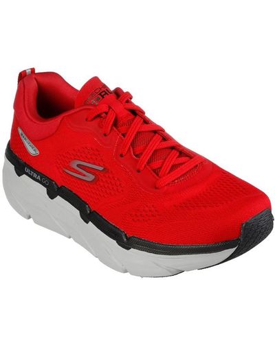 Skechers Enginee Mesh Lace Up Low-top Trainers - Red