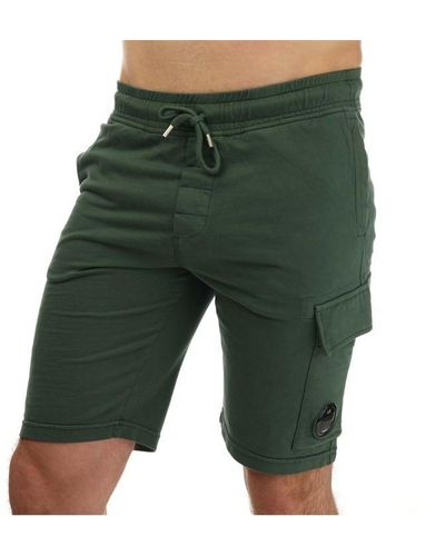 C.P. Company Light Fleece Utility Shorts - Green