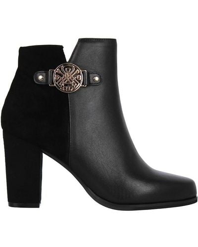 Biba Leather Filagree Detail Boot - Black