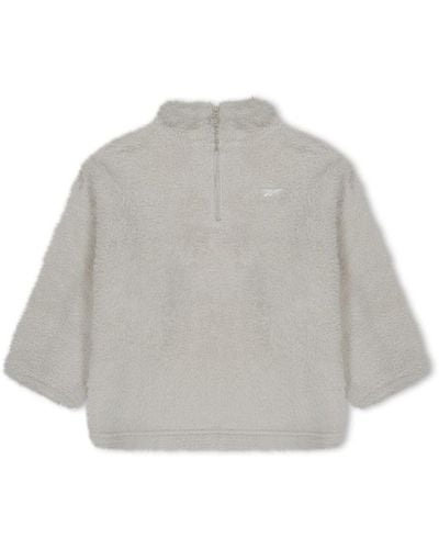 Reebok Myt Cosy Fleece Quarter-zip Sweatshirt - Grey