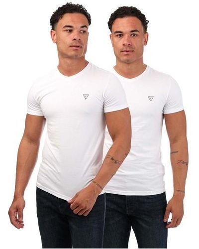 Guess 2 Pack V Neck T-shirts - White
