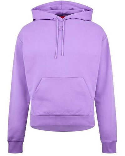 HUGO Stacked Logo Hoodie - Purple