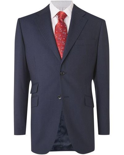 Howick Branson Fine Stripe Suit Jacket - Blue