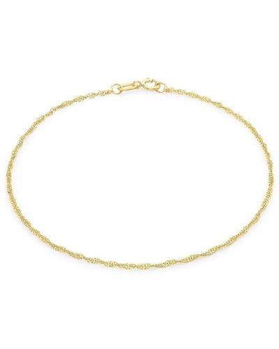 Be You 9ct Twist Curb Chain Anklet - Metallic