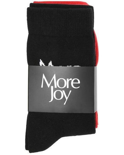 More Joy 3 Pack Of Logo Socks - Black
