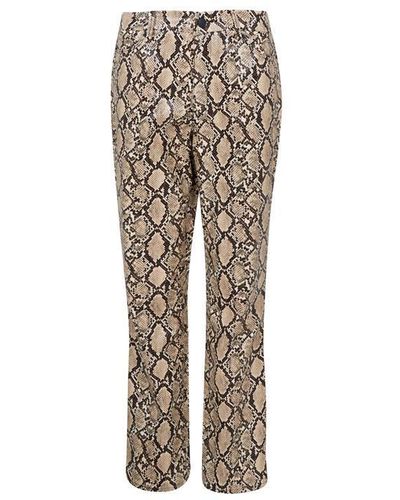 GOOD AMERICAN Good Classic Snakeskin Trousers - Natural
