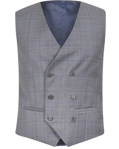 Ted Baker Indus Slim Fit Check Suit Vest - Grey