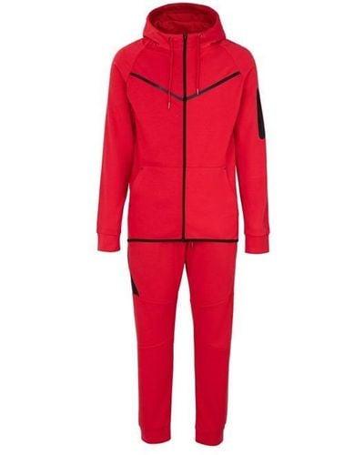 Fabric Zip Tracksuit - Red