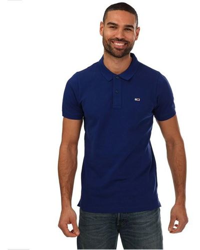 Tommy Hilfiger Slim Fit Placket Polo Shirt - Blue