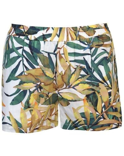 Libertine-Libertine Palm Print Coord Shorts - Green